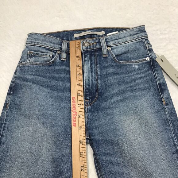 NWT HUDSON Barbara Jean Women 25x34 Hi Rise Bootcut Stretch Sandy Destructed Hem - Picture 8 of 16